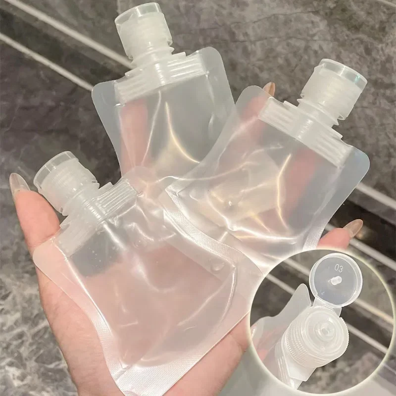 

Shampoo Lotion Dispenser Bags 30ml 50ml 100ml Travel Leakproof Refillable Pouches Liquid Cosmetic Storage Squeeze Container