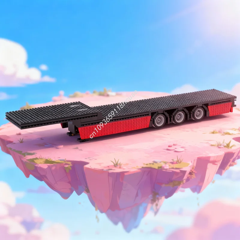 1029pcs MOC Low Bed Trailer 1 Trucks Technical Expert Builder Model Building Blocks Construction Toys Festival Gift Brick