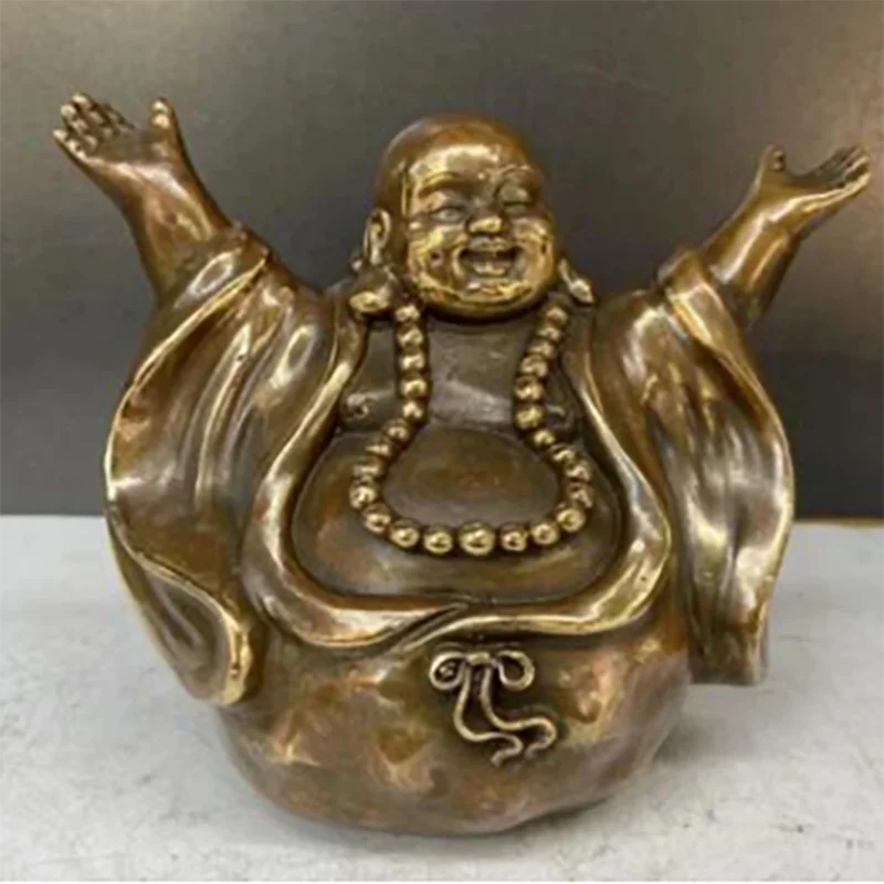 

China brass archaize maitreya Buddha crafts statue