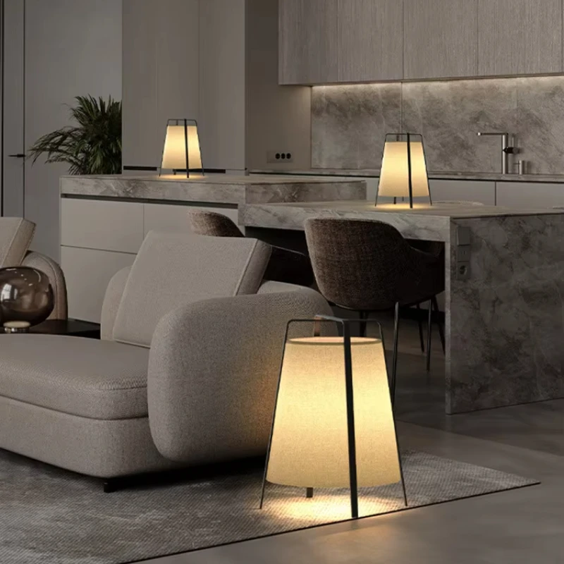 

2026 Japanese Style Fabric Floor Lamp Wabi Sabi Zen Art Home Decor Lamp Nordic Designer Living Room Bedroom Hotel Lobby Tea Room