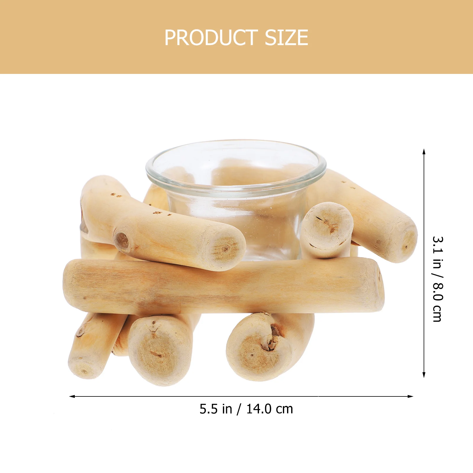 

Wooden Holder Driftwood Candlestick Vintage Country Charm for Living Space Decoration Romantic Evening