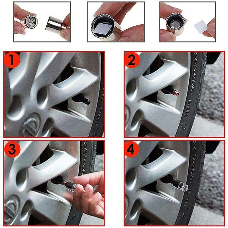 Tapas de válvula de neumático de rueda de Ciclismo de motocicleta, luces LED, radios de linterna de coche, tapas de rueda, lámpara de boquilla de