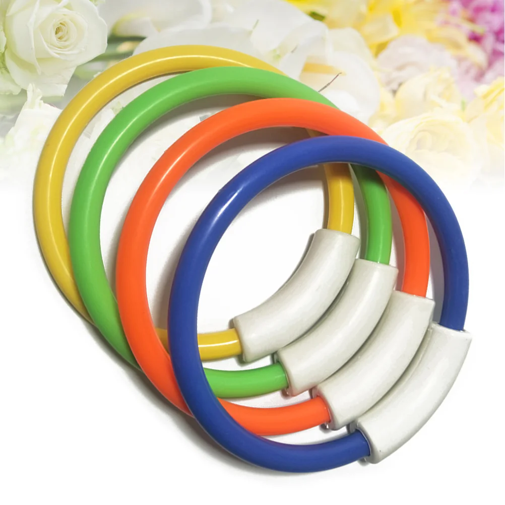 

4pcs Colorful Diving Rings Underwater Swimming Grab Toy Rings Diving Training Accessory (Orange Green Yellow Blue)