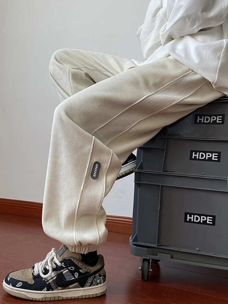 

Men's Summer Thin Loose Long Pants Drapey Straight Casual Trousers Faionable Versatile Loose Fit Elastic Waist Spor Sle