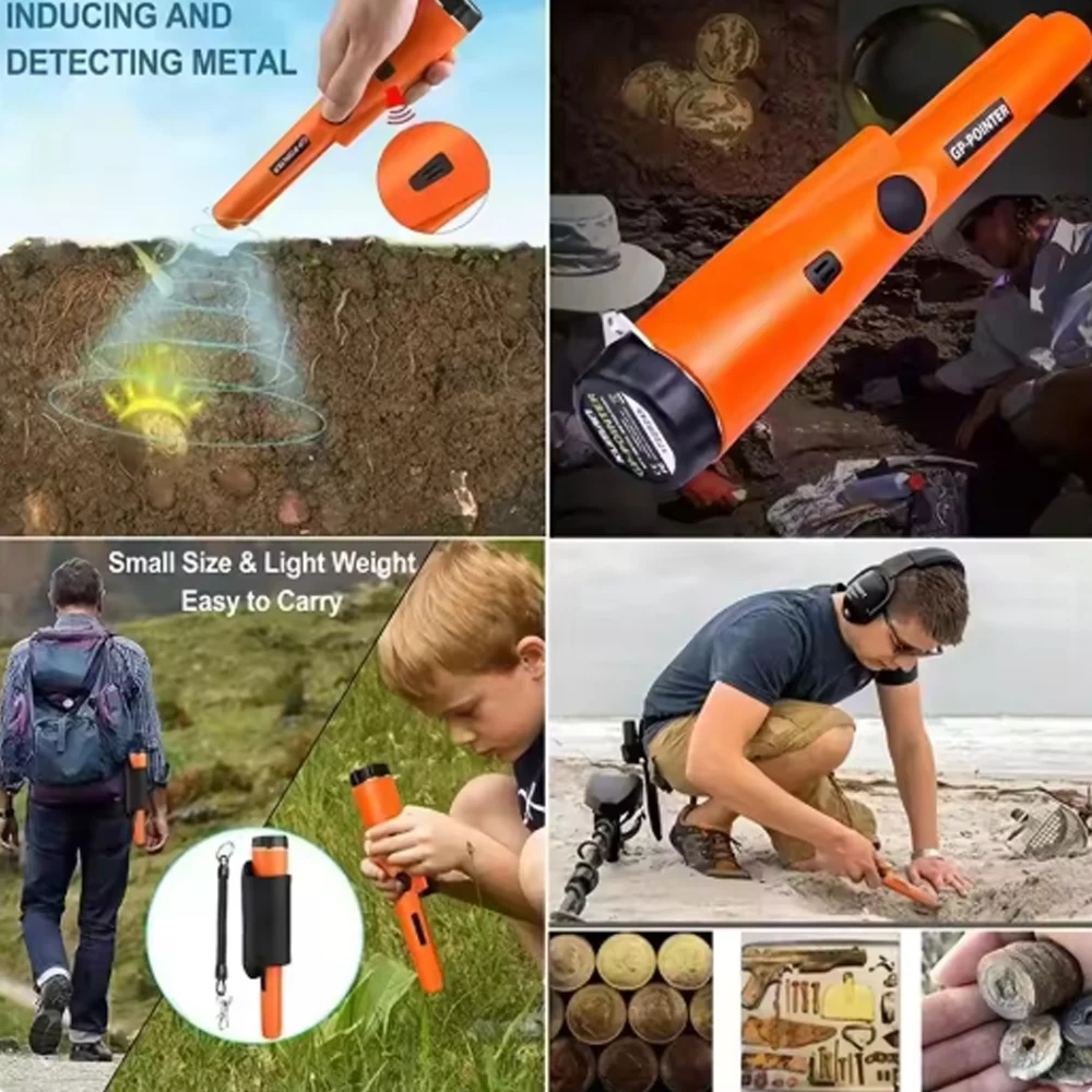 Metal detector portatile Pro GP-Pointer con cinturino impermeabile IP66 e braccialetto LED per caccia al tesoro e esplorazione all'aperto