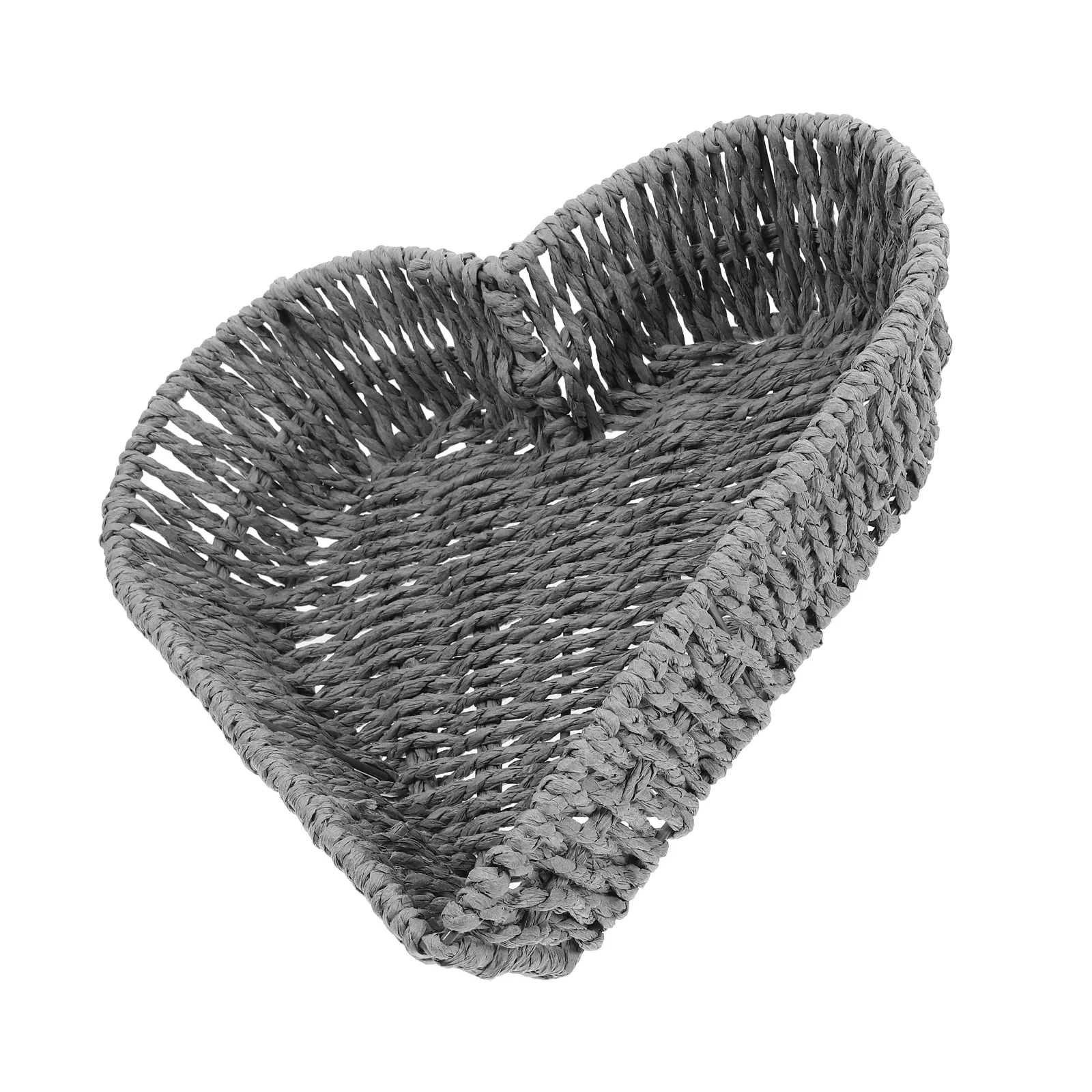 Storage Basket Small Woven Paper Rope Desktop Imitation Rattan Baskets Weaving Baby Sundries Organizer Bread