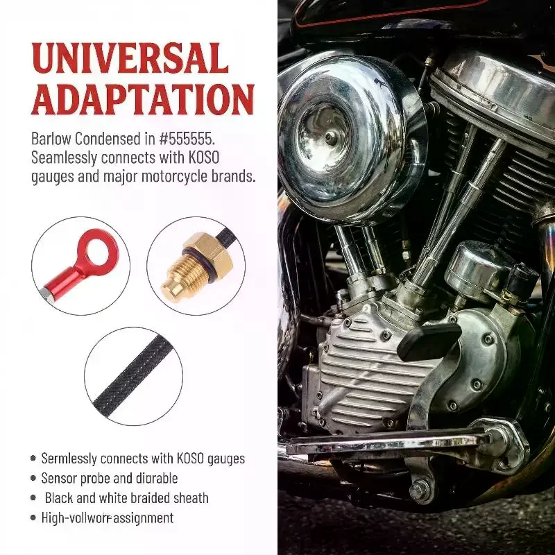 Motorcycle Water Temperature Gauge Sensor Connector Extension Line Water Tank Temperature Plug Accessories