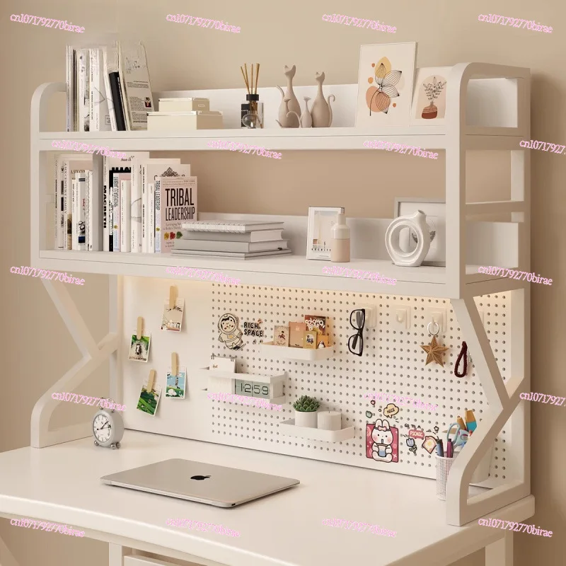 Table Hole Shelf Multi-layer Storage Desk Student Desk Computer Desktop Bookshelf Wrought Iron Table Shelf