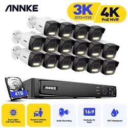 ANNKE 16CH Ultra HD Full Color PoE Network Video Security System H.265+ Surveillance NVR 4MP IP67 Outdoor Night Vision CCTV Kit