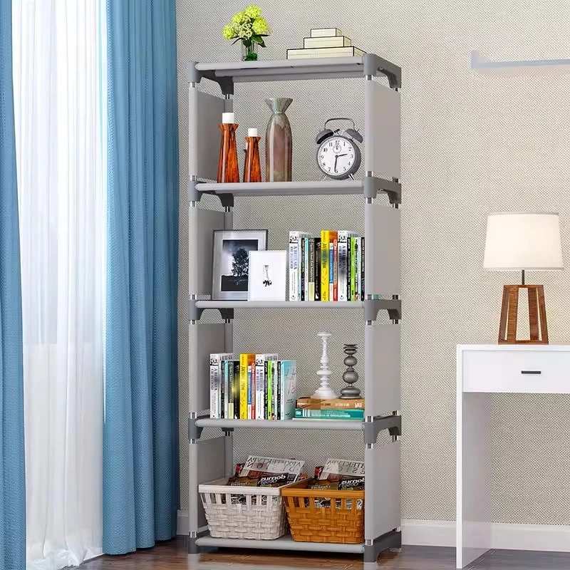 Simple Modern Student Bookshelf Storage Rack Floor Desk Bookcase Combination Cabinet Newspaper Rack