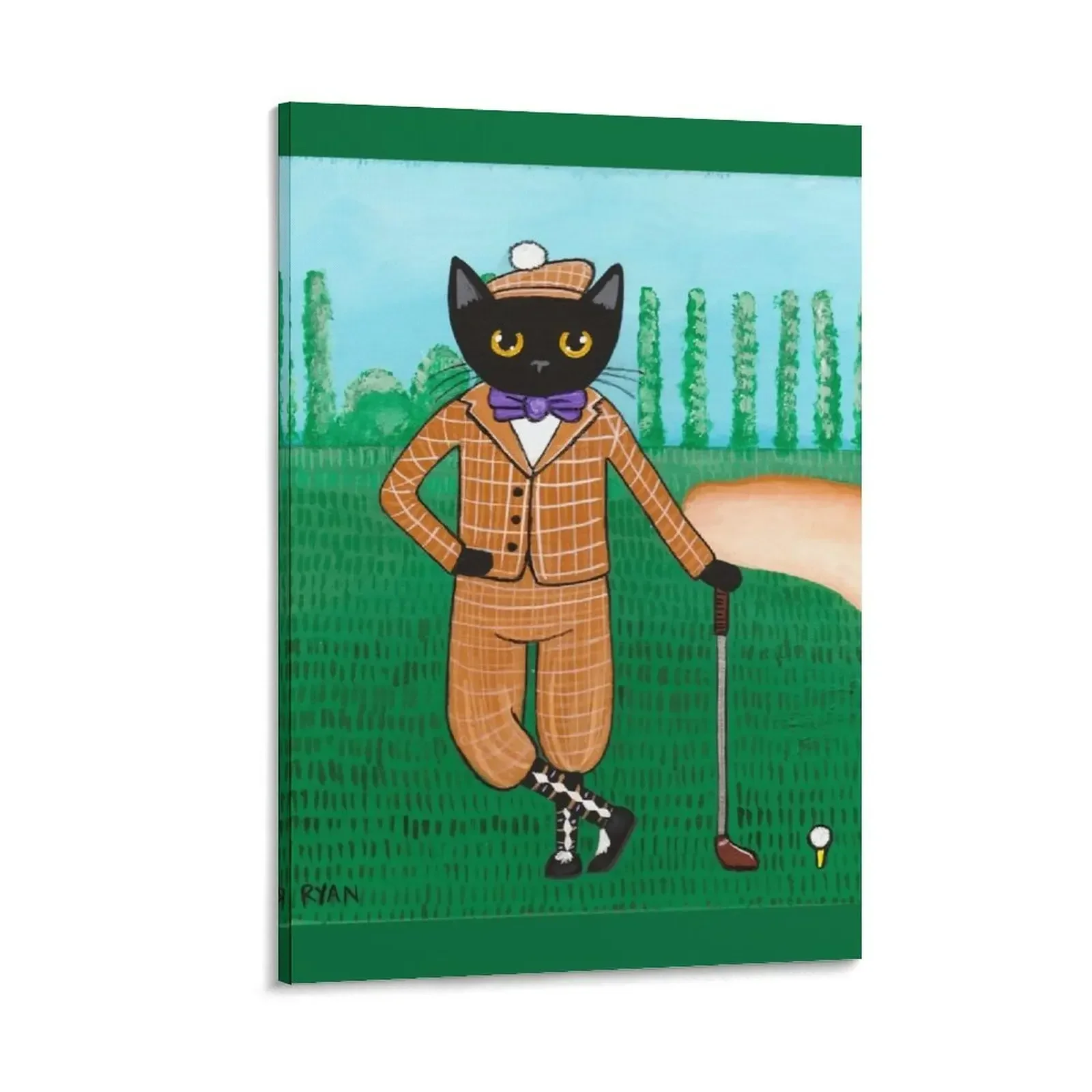 

Cat on a Golf Outing Canvas Painting posters anime posters wall art canvas painting