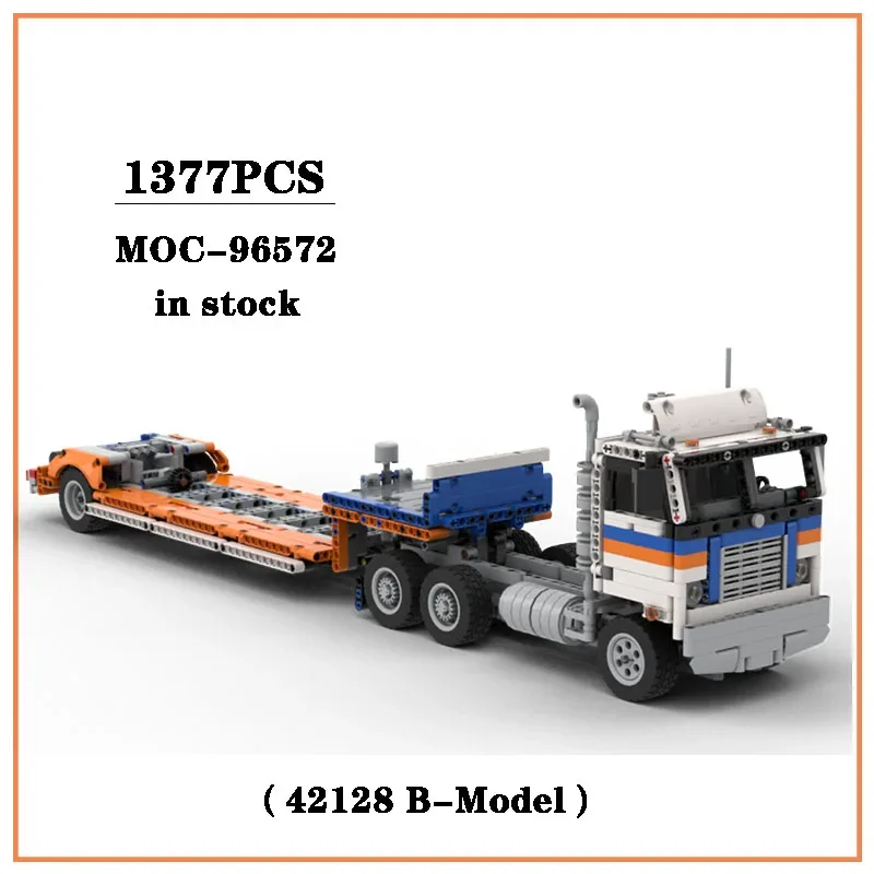 Building Block MOC-96572 Semi Truck and Trailer (42128 B-Model) To Construct 1377PCS Children's Birthday Gifts and Christmas Toy