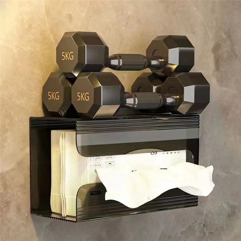 

Y51A-2 Piece Punch-Free Tissue Box Wall-Mounted Dark Green PET Bathroom Toilet Kitchen Tissue Holder