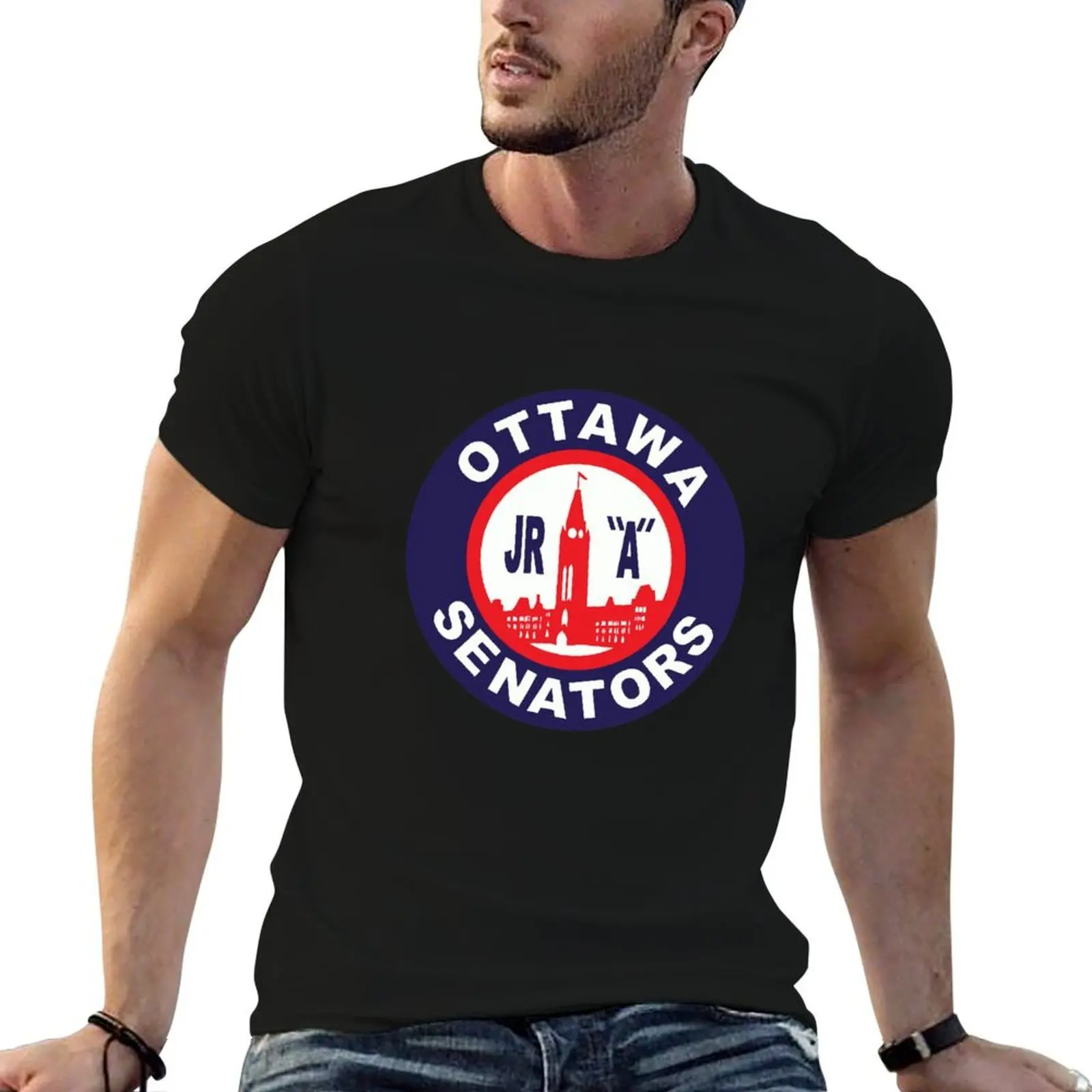 Ottawa Jr. T-shirt Senateurs pour homme, t-shirt de créateur en coton épais pour homme