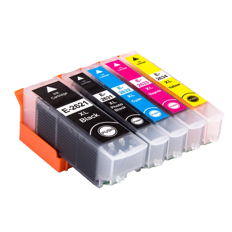 Compatible For Epson 26XL T2621 T2631-T2634 Ink Cartridge For XP510 XP520 XP600 XP605 XP610 XP615 620 625 700 710 720 800 810