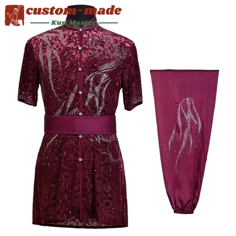 Custom Martial Arts Uniform Kung Fu Suit with Dragon Embroidery Southern Fist Long Fist Reinforced for KungFu Forms Competition