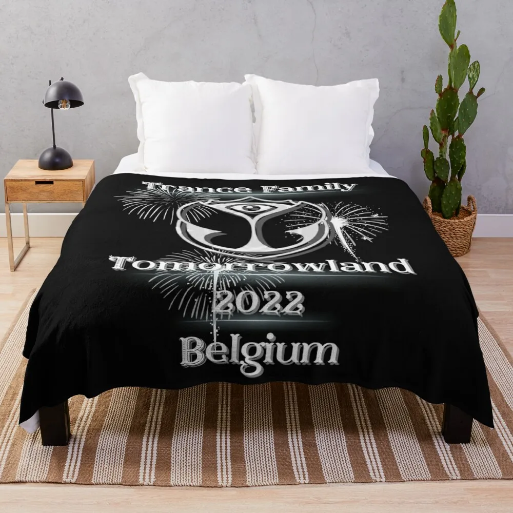 

Trance Family.Tomorrowland 2022 Belgium.White Throw Blanket Hairy Blankets Thermal Blankets For Travel