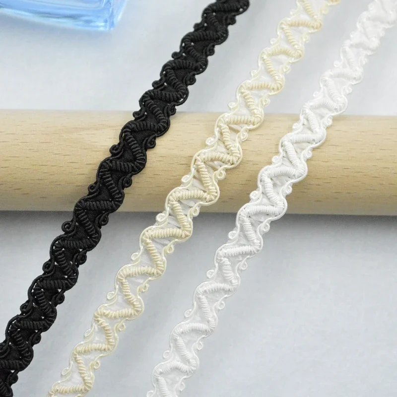 

5Meters/16.4Ft Black and White Lace Sewing Trim for Collars, Lingerie, Dresses, DIY Handmade Accessories, Decorative Boning Lace