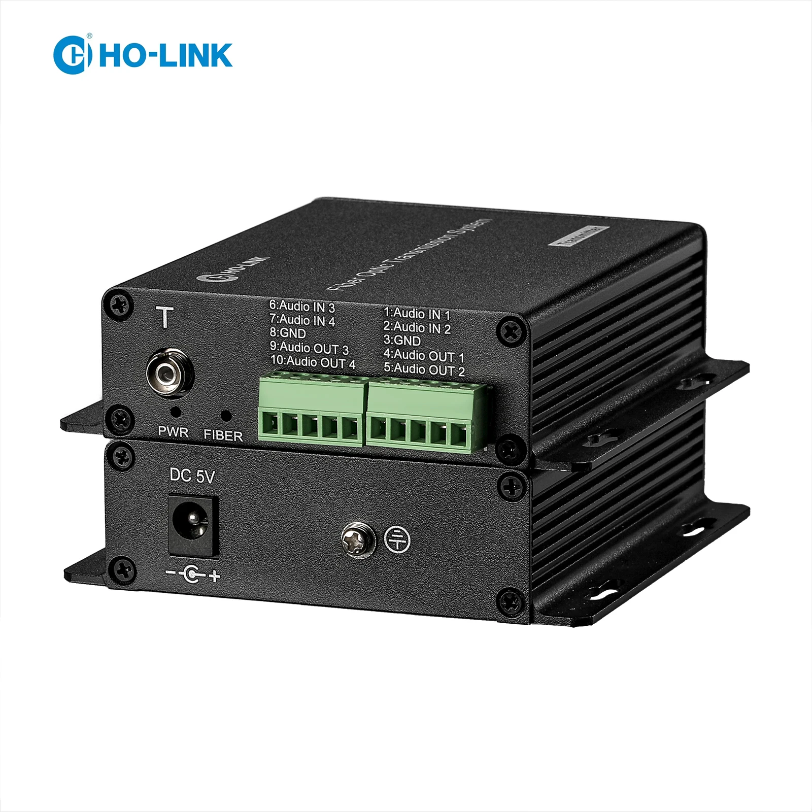 4 channel  bidirectional  phoenix terminal audio,single fiber single mode Phoenix Terminal Audio Fiber Optic Converter