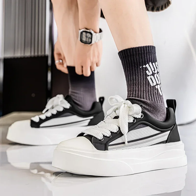 

LiveDay/мужская модная повседневная дышащая прогулочная обувь на мягкой подошве, удобная спортивная обувь на плоской толстой подошве для четырех сезонов