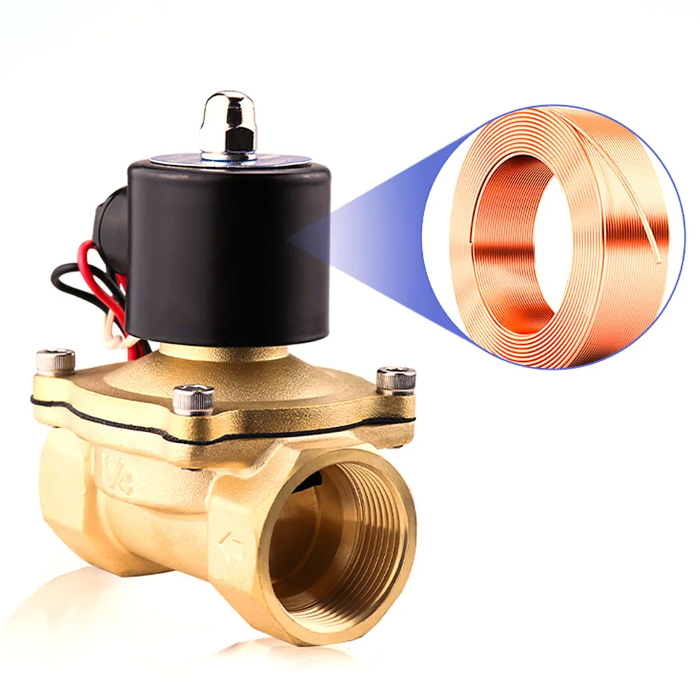 Solenoid ValveDN8/DN10/15/20~DN4012~24V/220VNormally Closed Brass Valves for Water Oil Air1/8''3/8''1/2''3/4''1''1-1/4''1-1/2''