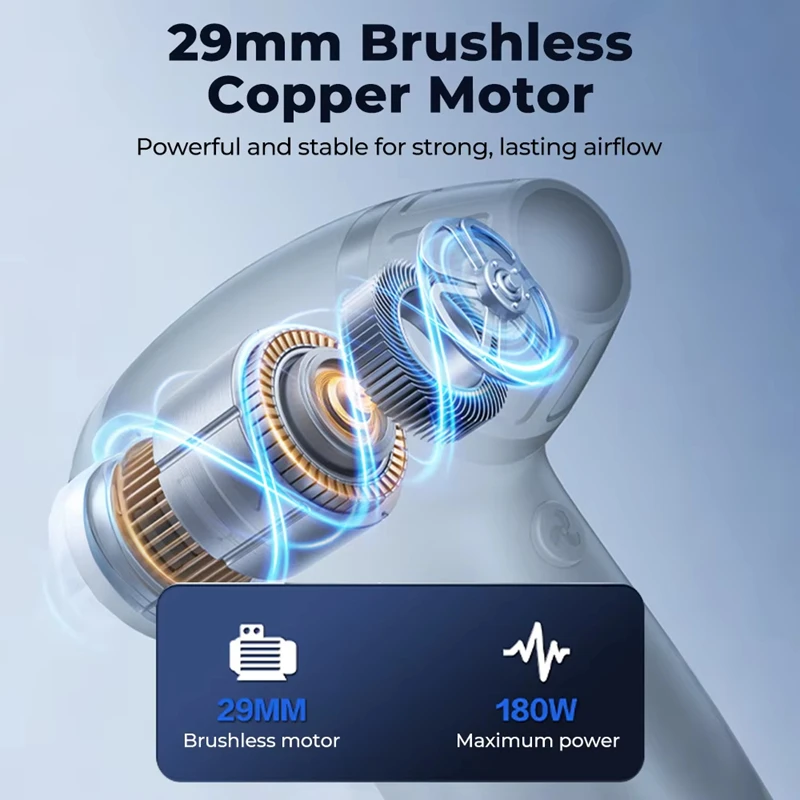 180W Wireless Brushless Turbo Jet Fan Powerful Air Blower 8000mah Rechargeable Wind Speed Type-c Charging Camping Fan