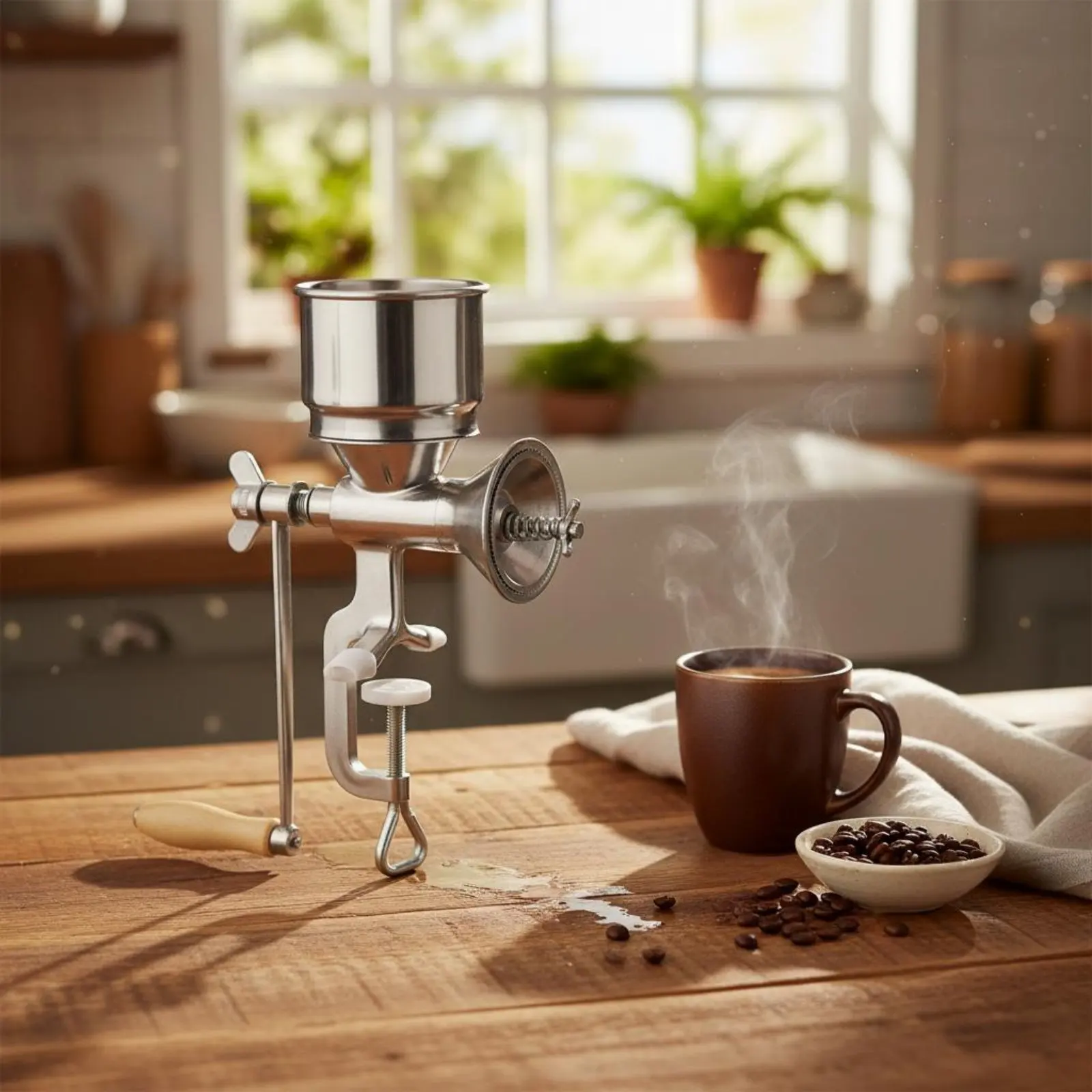 

Ручная мельница для зерна, легко чистится, с ручным приводом, прочная конструкция, ручная мельница для муки.