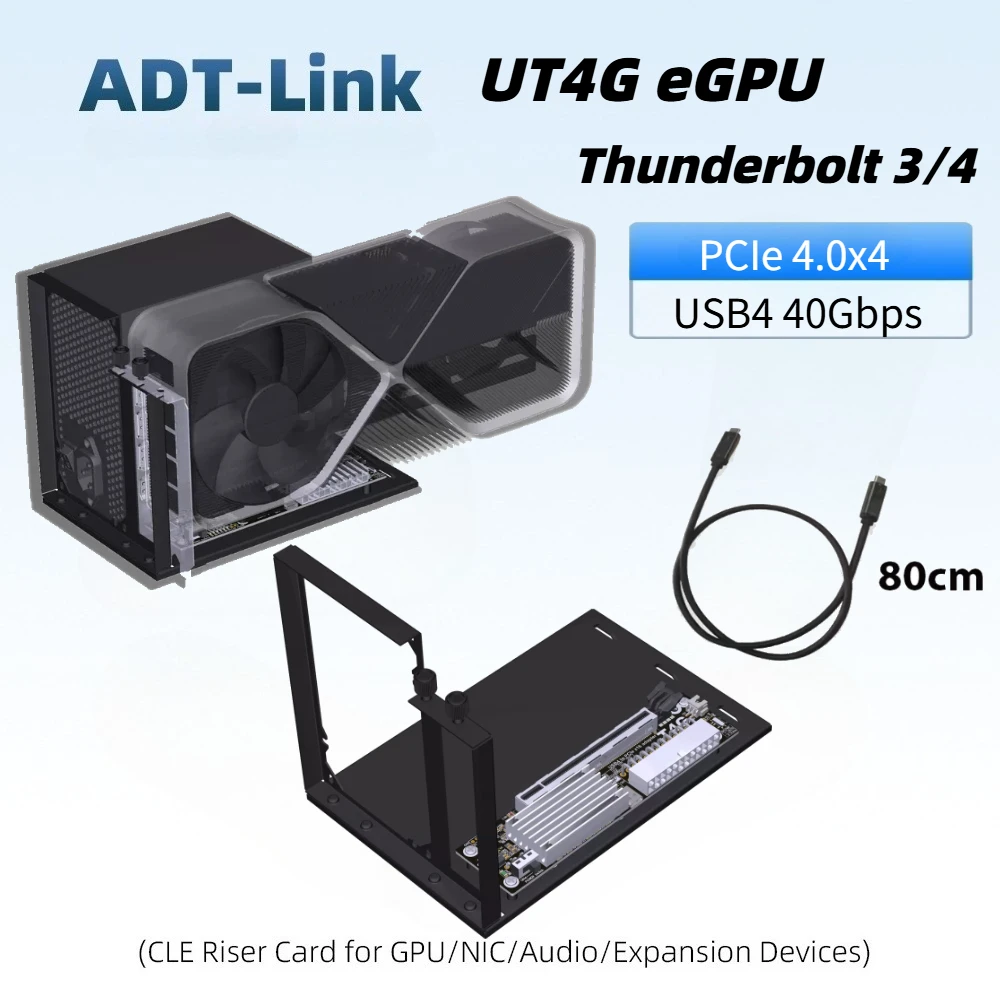 Upgraded UT4G UT3G EGPU Thunderbolt 4 /3 To PCIe X16 PCIE 4.0 X4 GPU Dock External Adapter USB4 40Gbps NUC ITX STX Laptop Gaming