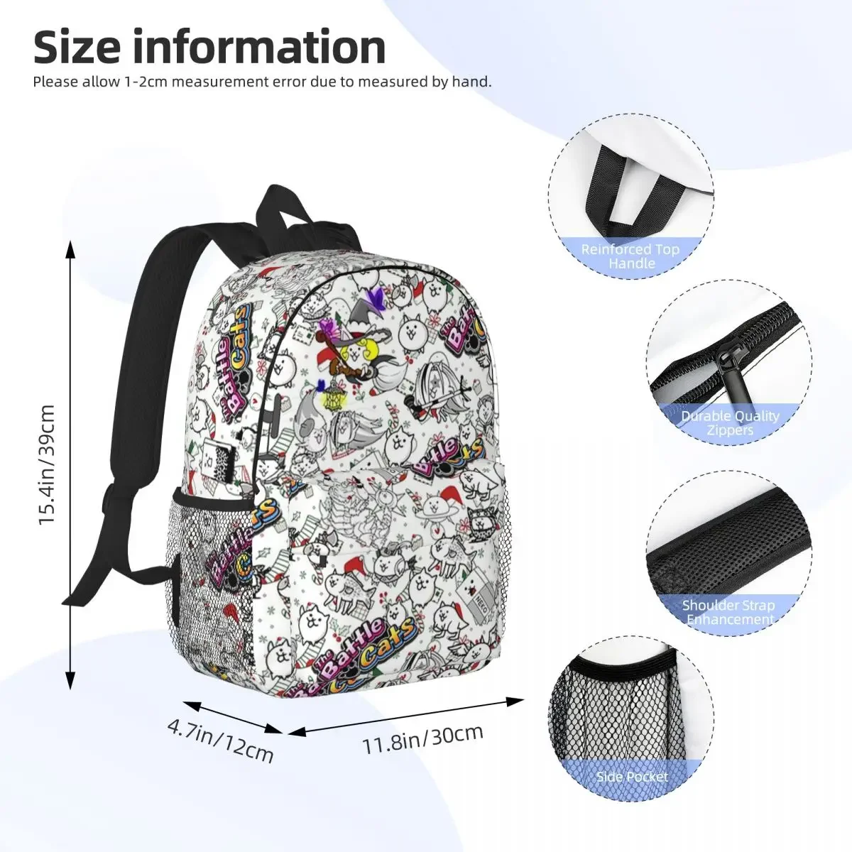 Battle Cats Backpacks Fashion Portable Drawstring Bags Drawstring Bundle Pocket Sports Bag BookBag For Travel School