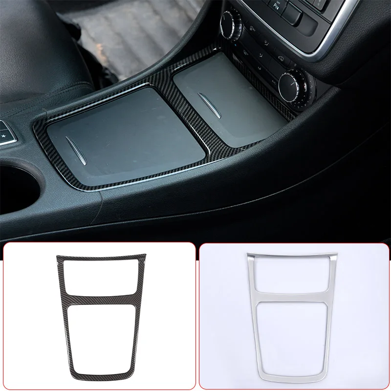 For Mercedes Benz CLA GLA A Class W117 C117 W176 2013-2018 Carbon Fiber Chrome Interior Center Storage Box Trim Ashtray Frame