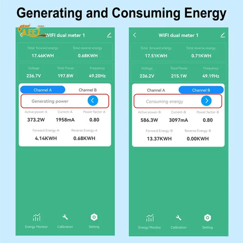 

AEE7-Tuya Smart Wifi Energy Bidirection Meter Single Phase With Buzzer Overload Alarm App Monitor Solar Produced Consumed