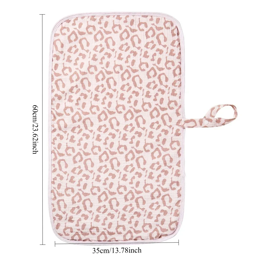 Soft Portable Washable Breathable Waterproof Pure Cotton Gauze Baby Changing Pad for Newborns