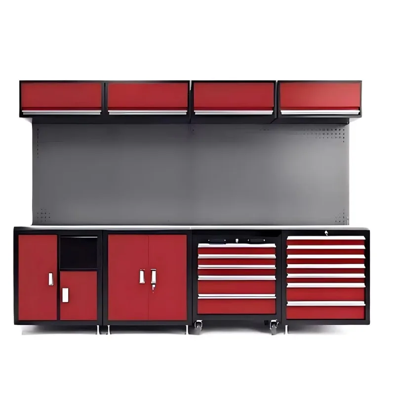 Large Combination Tool Cabinet Workbench Heavy Mobile Trolley Unit Steel Detachable Workbench for Garage Storage Toolbox