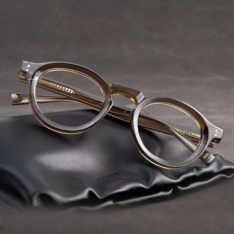 Nouvelles lunettes anti-lumière bleue à rivets ronds tendance pour femmes et hommes 2024, produit de haute qualité, style vintage japonais