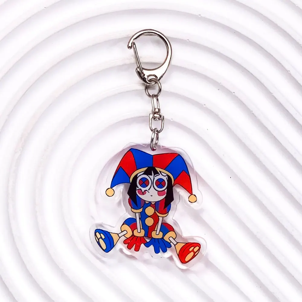 شخصيات كرتونية مذهلة السيرك الرقمي سلسلة مفاتيح مصنوعة من الأكريليك اكسسوارات حقيبة سحرية على ظهره قلادة كيرينغ هدايا للأصدقاء