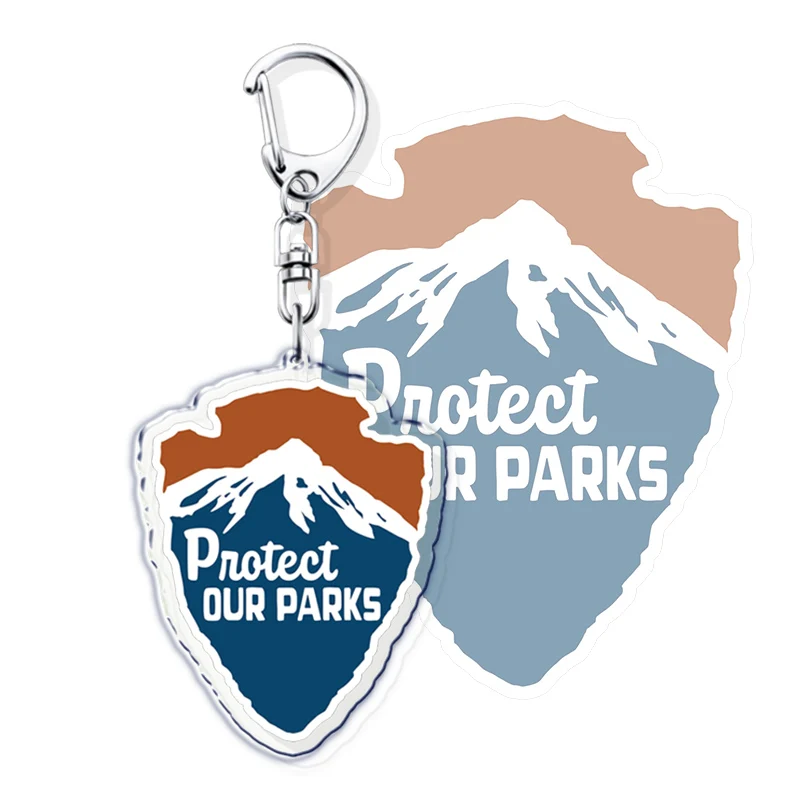 Protect Our Parks National Keyrings for Accessories Bag Key Chain Ring Jewelry Environmentalism Fans Gifts Keychain Llaveros