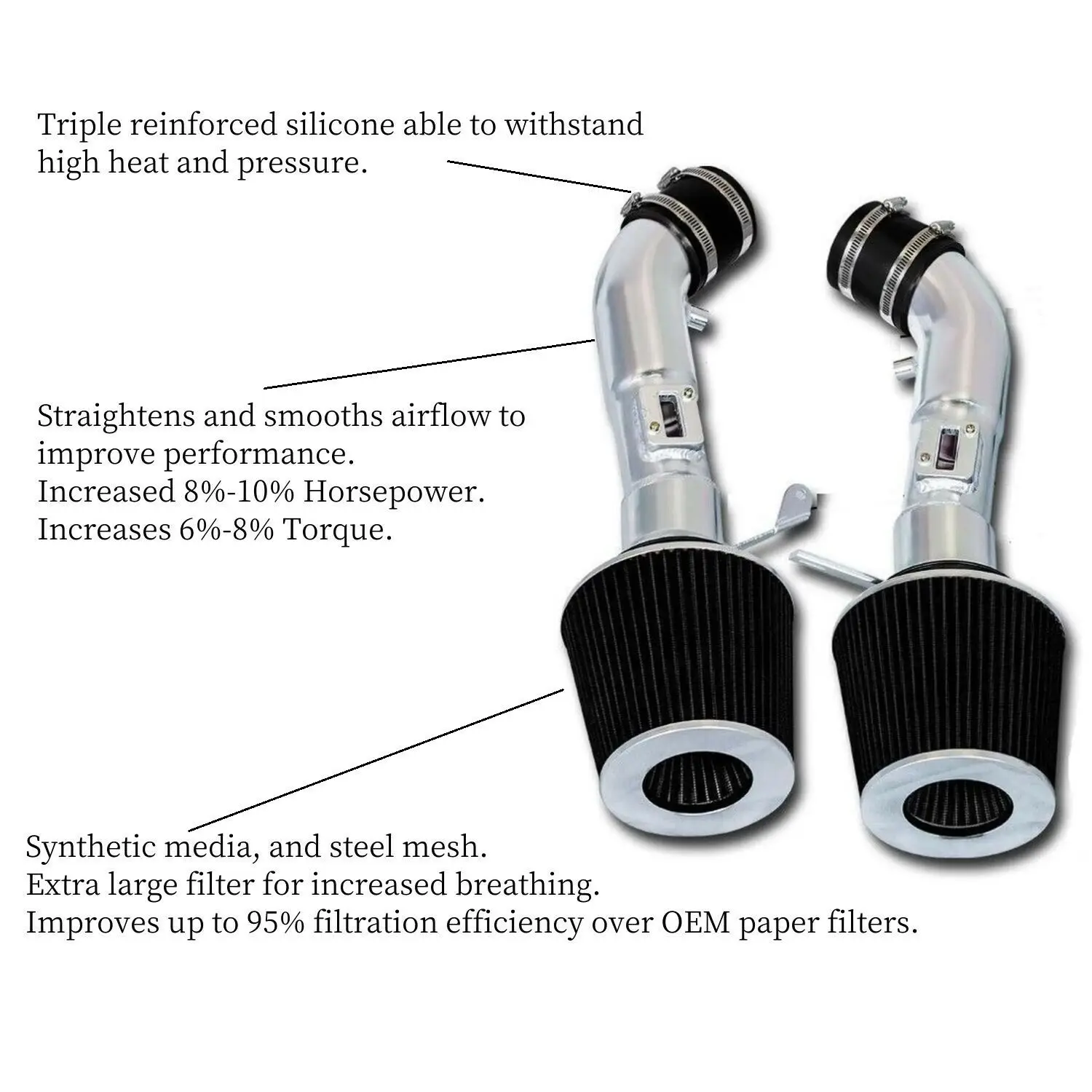 Black Cold Air Intake System Filter Kit for  2008-2013 Infiniti G37 3.7L 2009-2019Nissan 370Z 2014-2015 Infiniti Q50