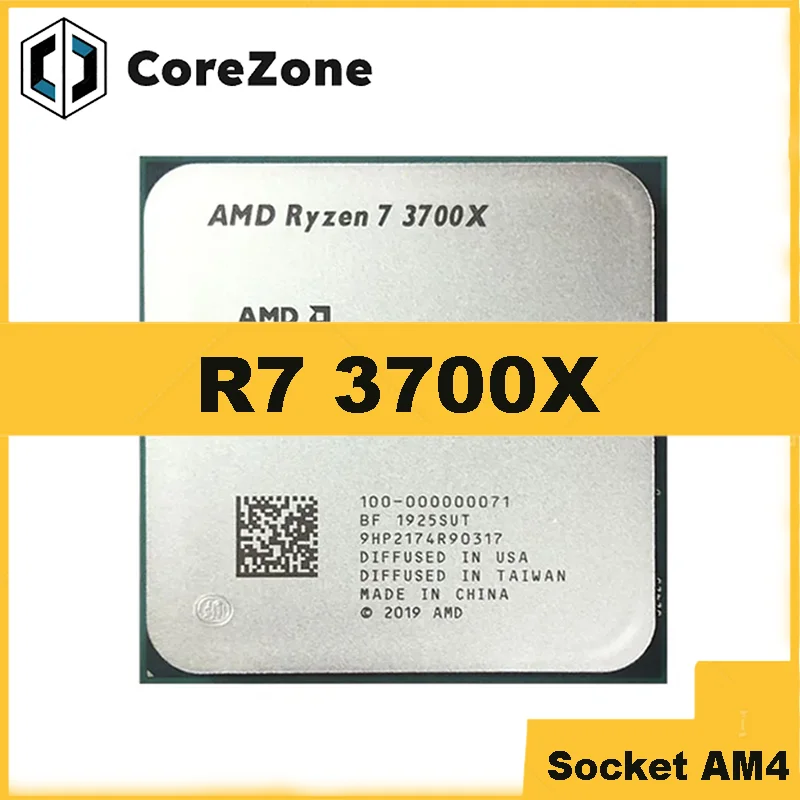 Ryzen 7 3700X R7 3700X 3.6 GHz Eight-Core Sixteen-Thread CPU Processor 65W 7NM L3=32M 100-000000071 Socket AM4