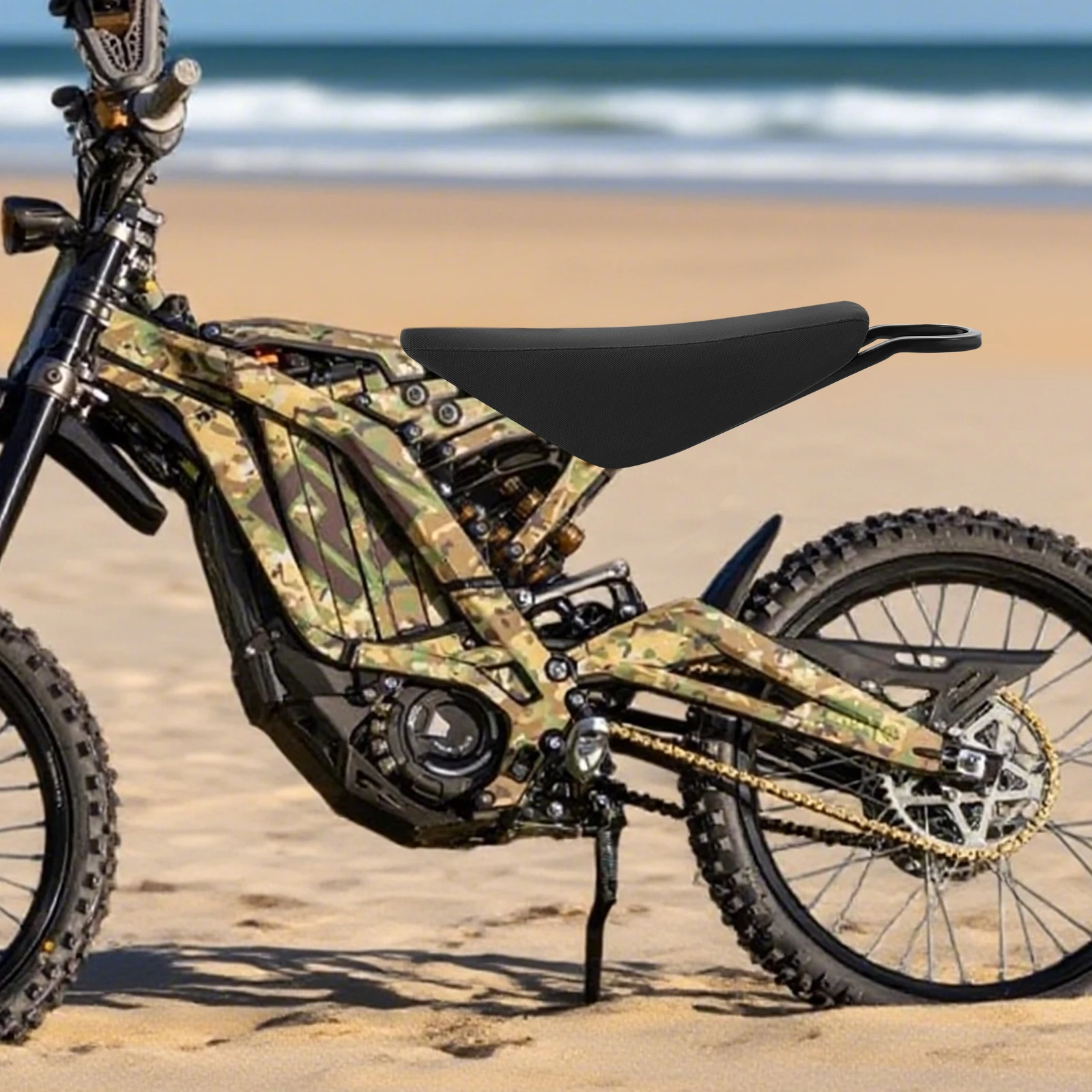 سرج الدراجة النارية، سرج من البولي يوريثان + سرج حديدي مريح، للدراجة الجبلية الكهربائية، كروزر حديد الشاطئ، الدراجة النارية