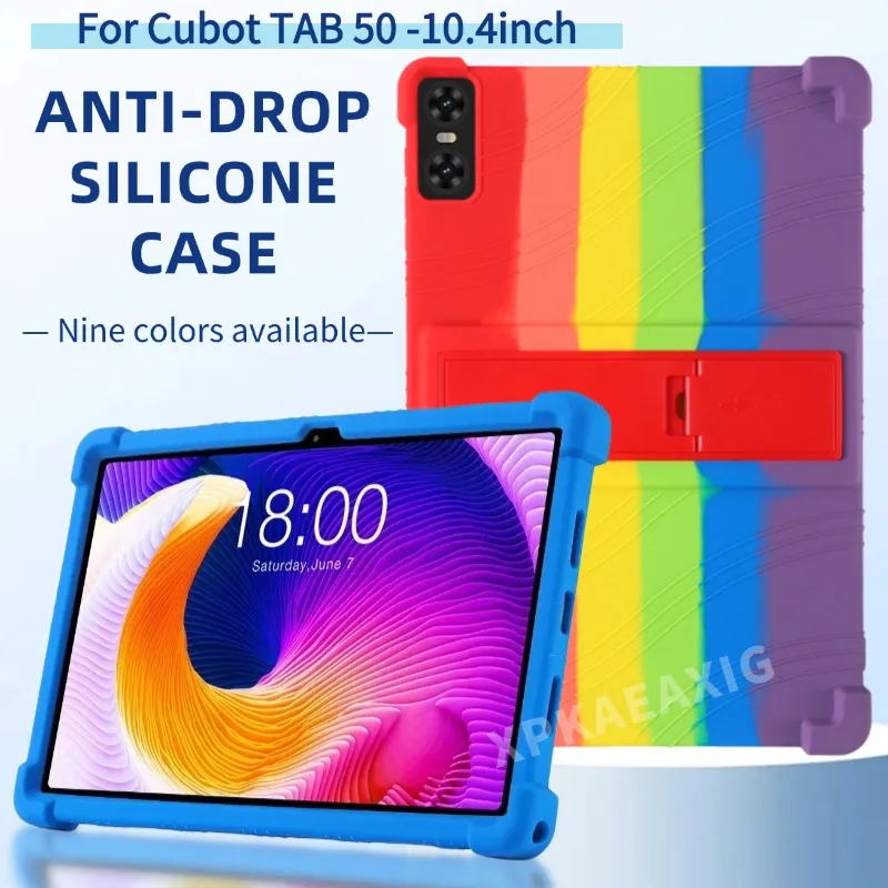 

For Cubot TAB 50 10.4inch Kickstand Coat Shockproof Cover Tablet Case Soft Silicon Stand Protective Shell