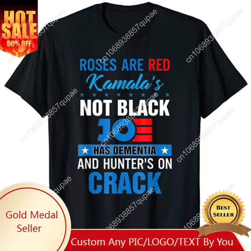 

Biden Roses Are Red Kamalas Not Black Joe T-Shirt Fashion Funny Political Joke Tee Tops Men Clothing Short Sleeve Blouses Gifts