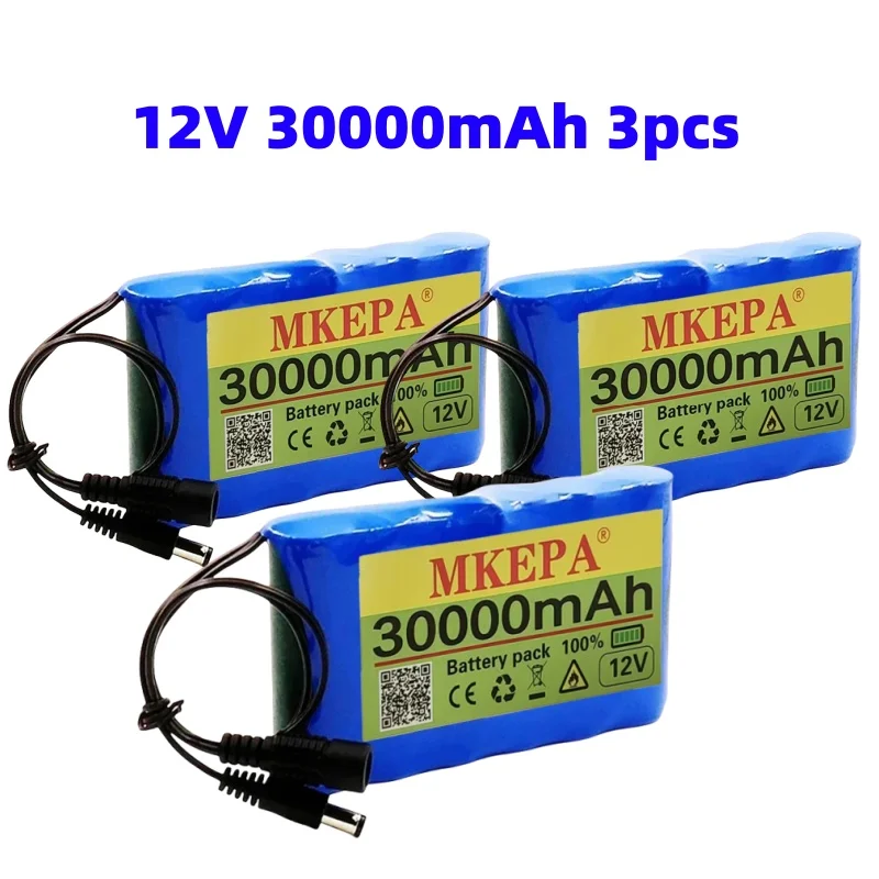 🛒Portable Large Capacity Lithium-Ion Battery BMS 3S2P 30000mAh 12V 18650 Battery Monitoring, Audio, LED Lights + Charger 🔥 image 3