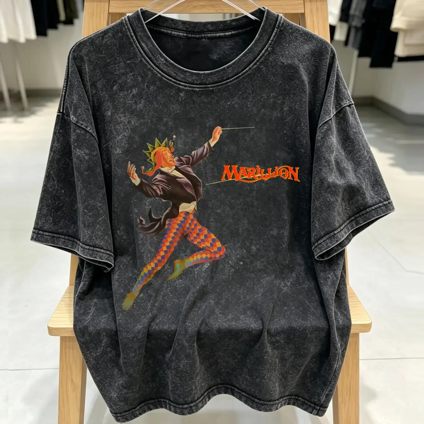 washed T Shirt Marillion Freaks unisex S 4XL rock band TE6752 long sleeves vintage Washed Breathable Top For Everyday Wear