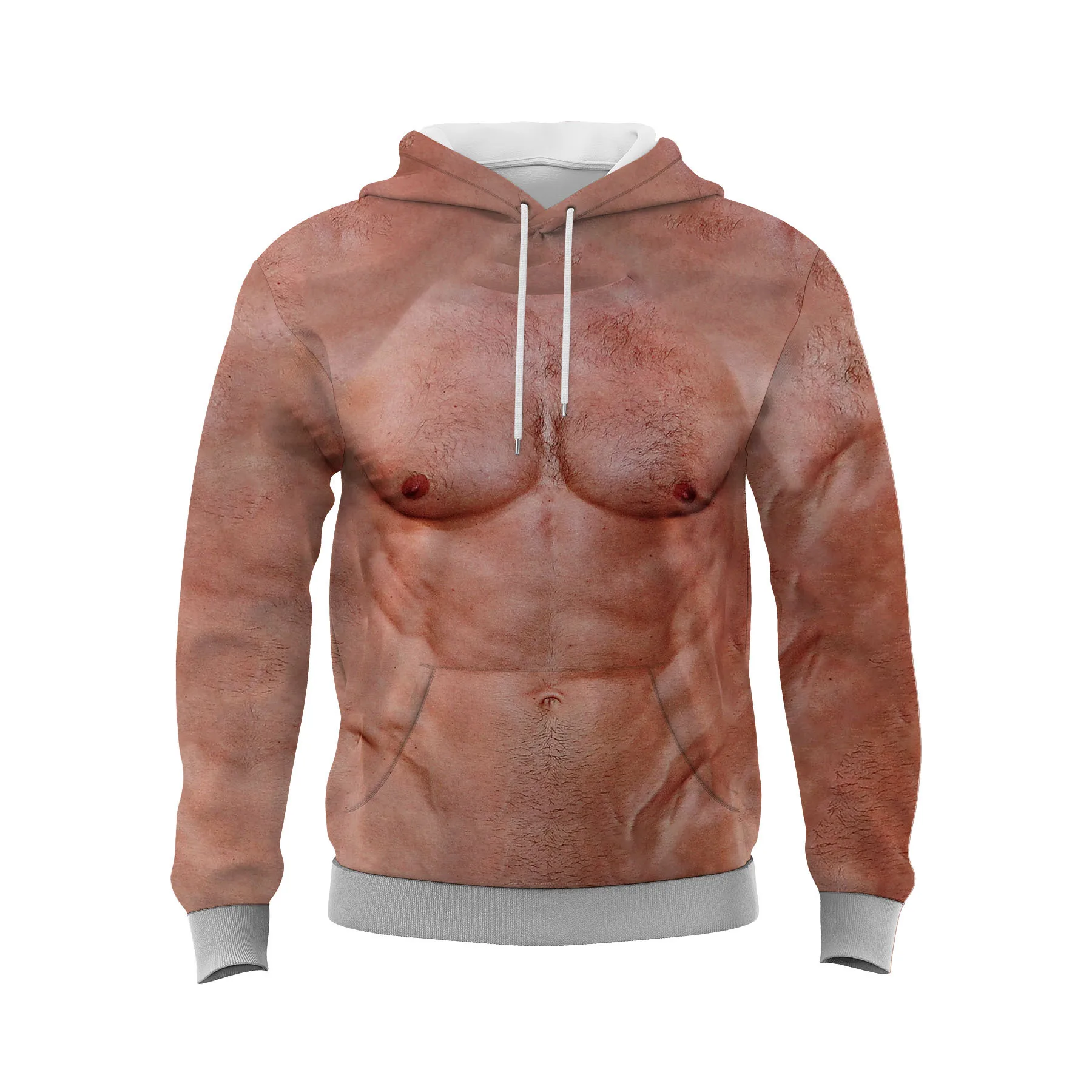 

Men's 3D Abdominal Muscle Printed Graphic Hoodies Summer Long Sleeve Fitness Cool Pullovers Men Casual Comfy Stronger Sweatwears