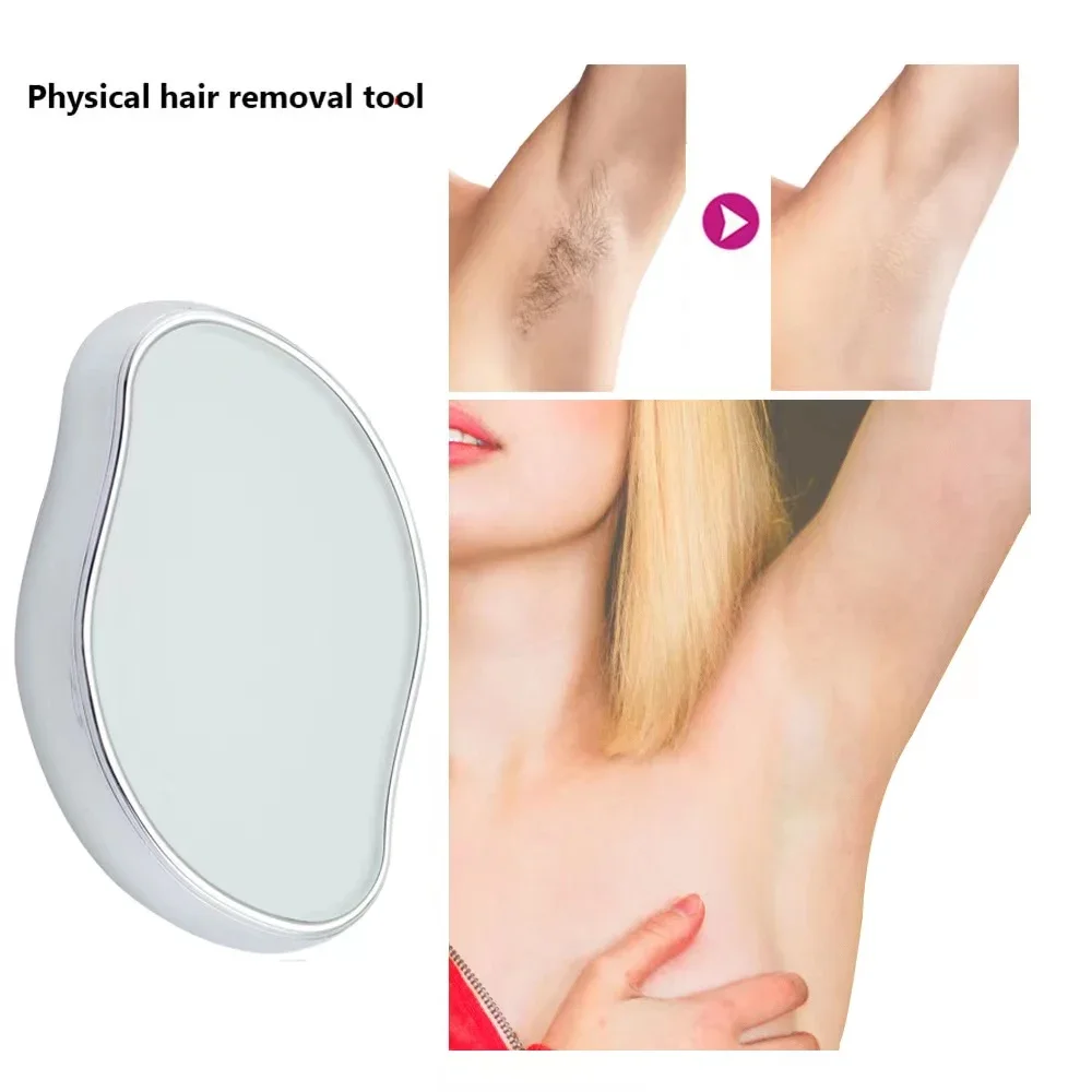 Depiladora Física de Cristal Reutilizable, Fácil de Limpiar, Portátil, Herramienta de Depilación para Piernas, Brazos, Axilas y Cuerpo, Accesorio de Belleza