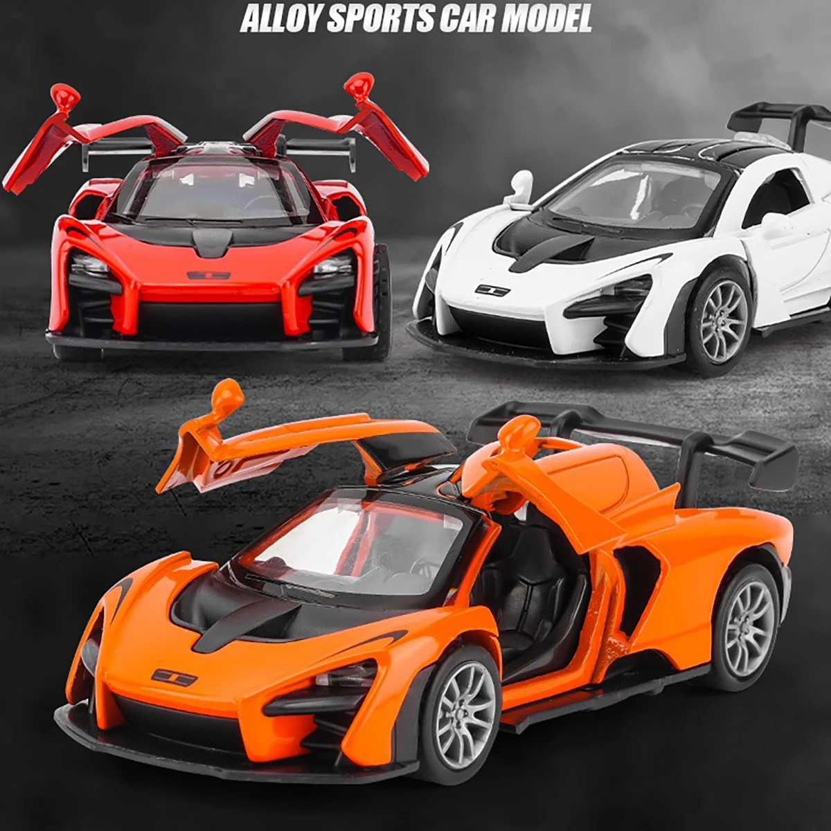 Alloy Toy Car Model Inertia Drive Collectible Vehicle with Opening Doors Durable for Display image 2