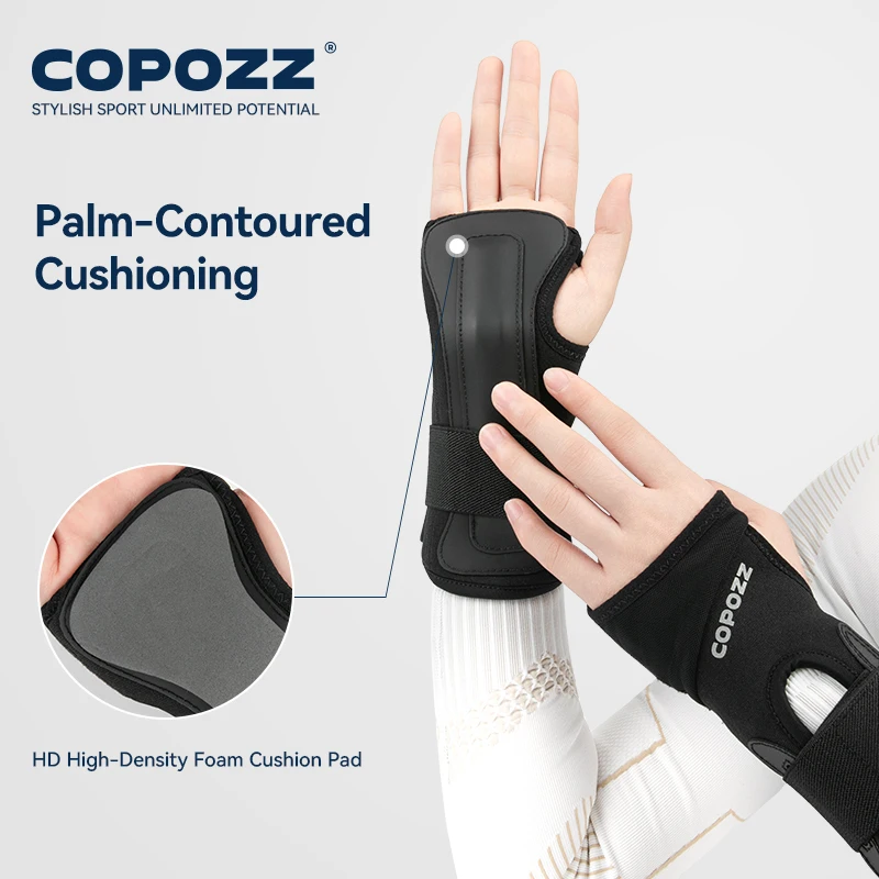 Copozz 1 par adulto esqui suporte de pulso engrenagem proteção mão rolo palma almofadas protetor snowboard patinação esportes guarda das mulheres dos homens