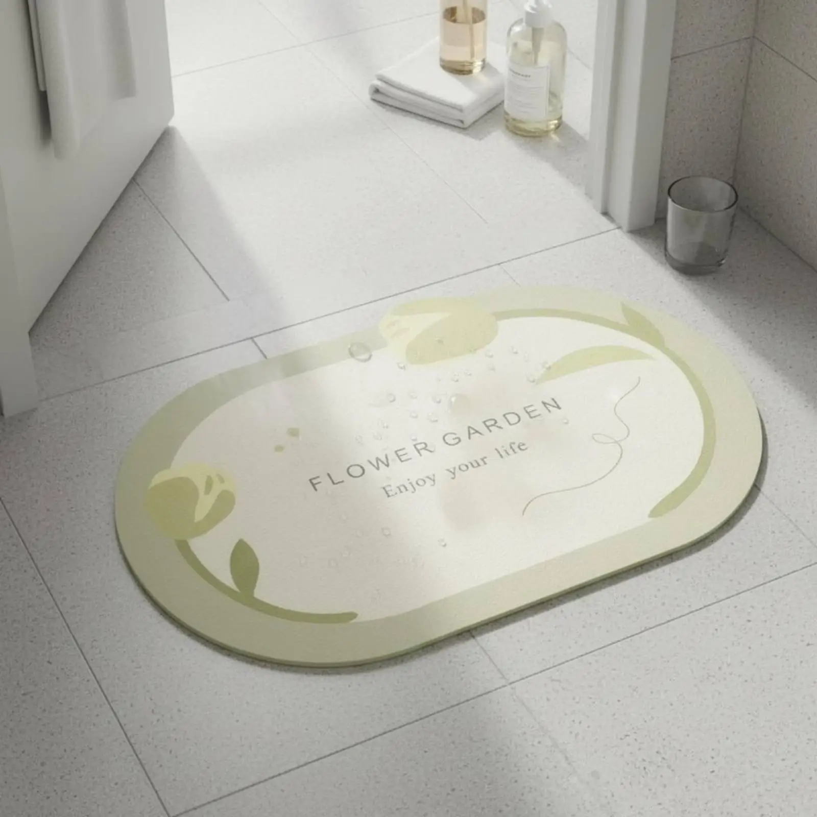Quick Dry Bathroom Carpet Absorbent Non Slip Diatomite Rug Soft Microfiber Mat for Bathroom Floor