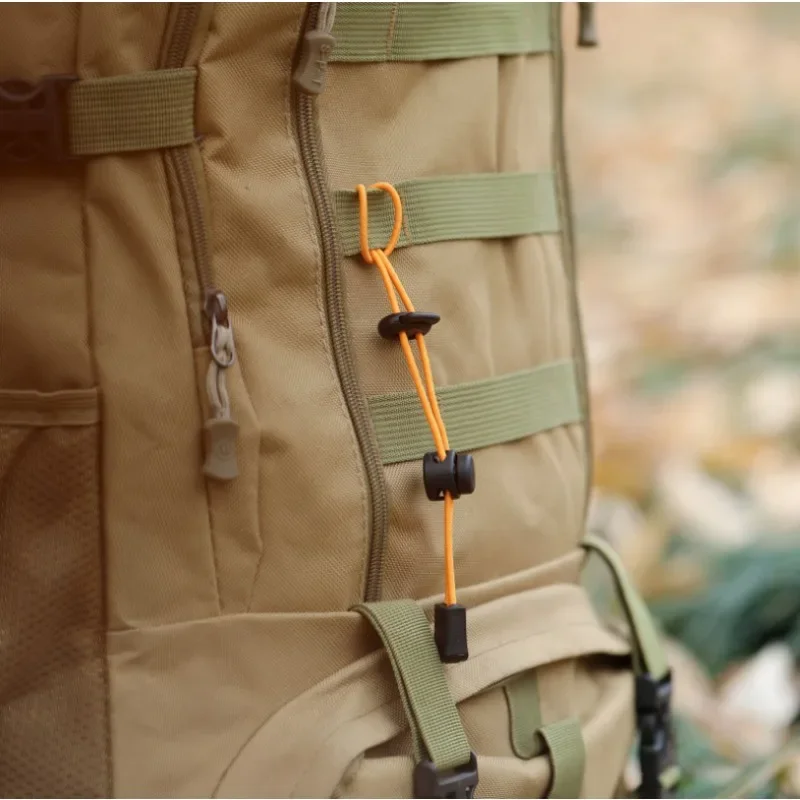 เชือกสำหรับกระเป๋าเดินป่าแบบยืดหยุ่นสูง 5 ชิ้น ทำจากพลาสติก ABS พร้อมตัวล็อคแบบปรับได้ ทนทาน เหมาะสำหรับกิจกรรมกลางแจ้ง เดินป่า และใช้งานได้จริง