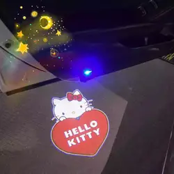 Kawaii Car Door Projector Light Welcome Light Smart Infrared Sensor Car Ambient Light Sanrio Kuromi My Melody Auto Accessories
